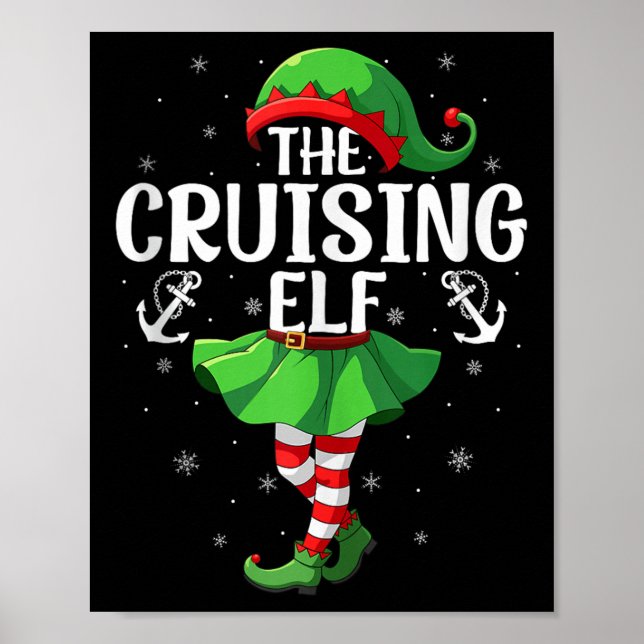 Cruising Elf Christmas Girls Women Elf Squad Xmas  Poster (Vorne)