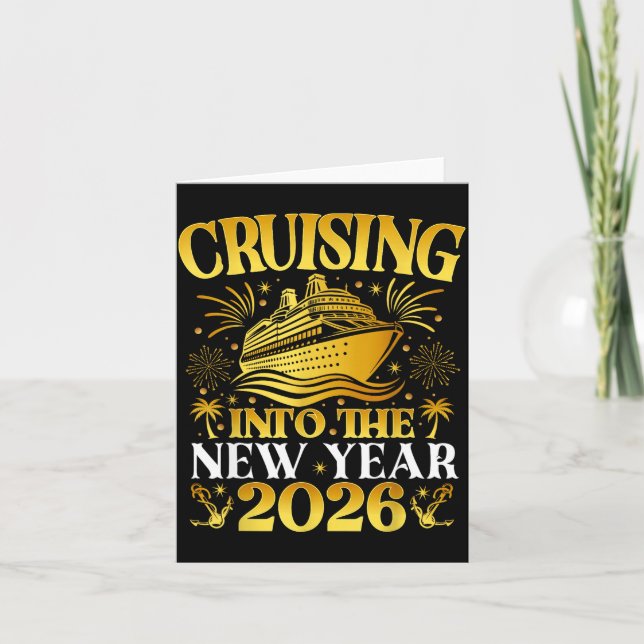 Cruising Into 2026 New Years Cruise Family Holiday Karte (Vorderseite)