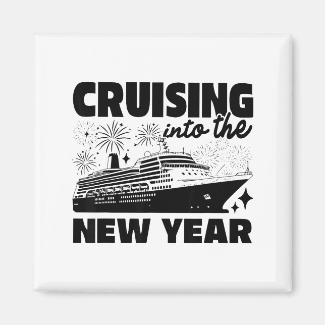 Cruising Into 2026 New Years Eve Party Cruise Ship Magnet (Vorne)