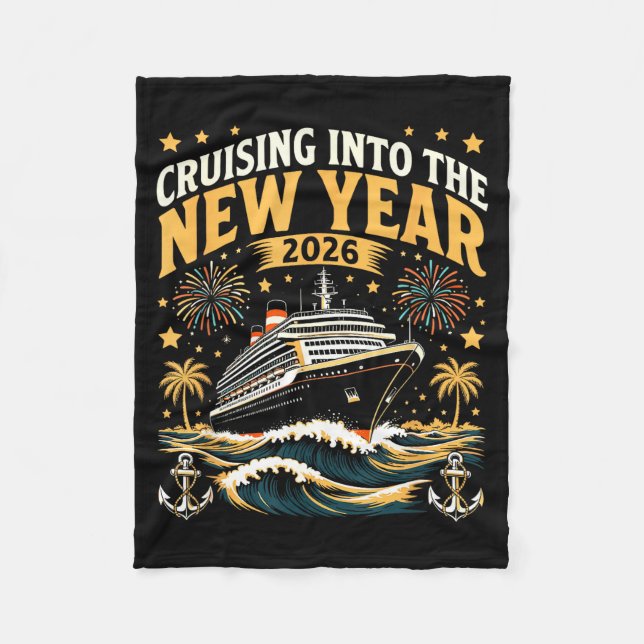 Cruising Into 2026 New Years Eve Party Favors Fami Fleecedecke (Vorderseite)