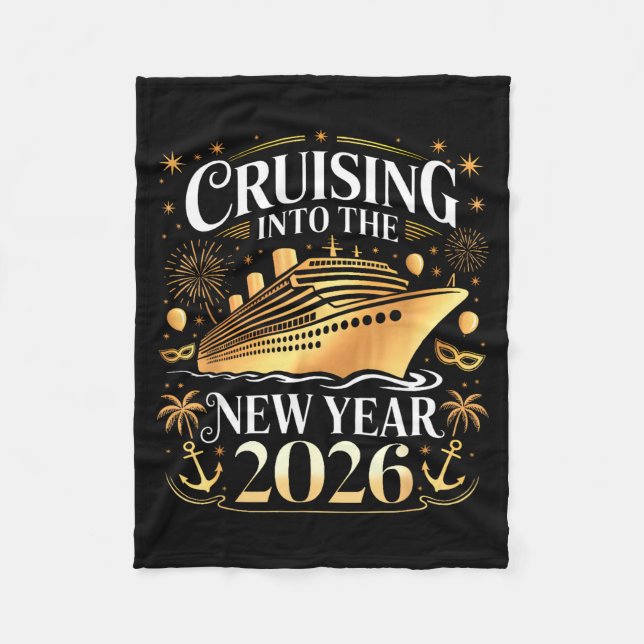 Cruising Into 2026 New Years Eve Party Favors Fami Fleecedecke (Vorderseite)