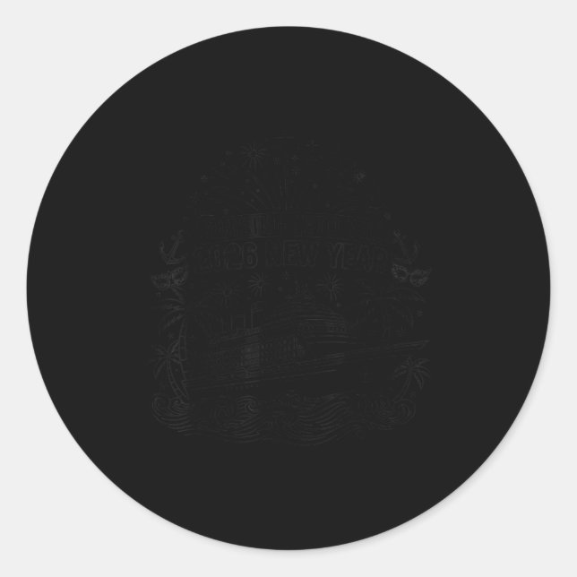 Cruising Into 2026 New Years Eve Party Favors Fami Runder Aufkleber (Vorderseite)