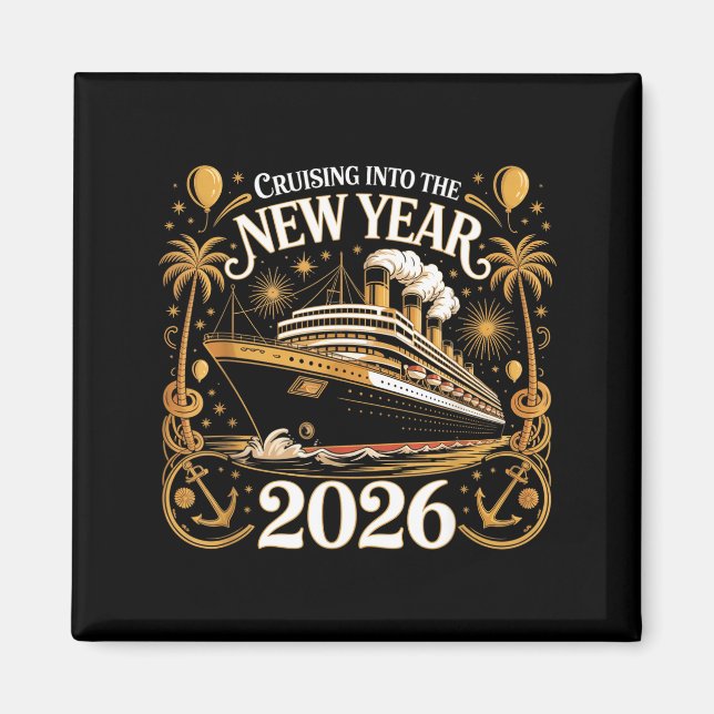 Cruising Into 2026 New Years Eve Party Outfit Fami Magnet (Vorne)
