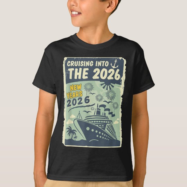 Cruising Into 2026 New Years With Family Friends E T-Shirt (Vorderseite)