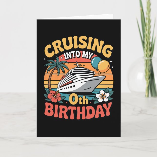 Cruising Into My 0th Birthday  Karte (Vorderseite)