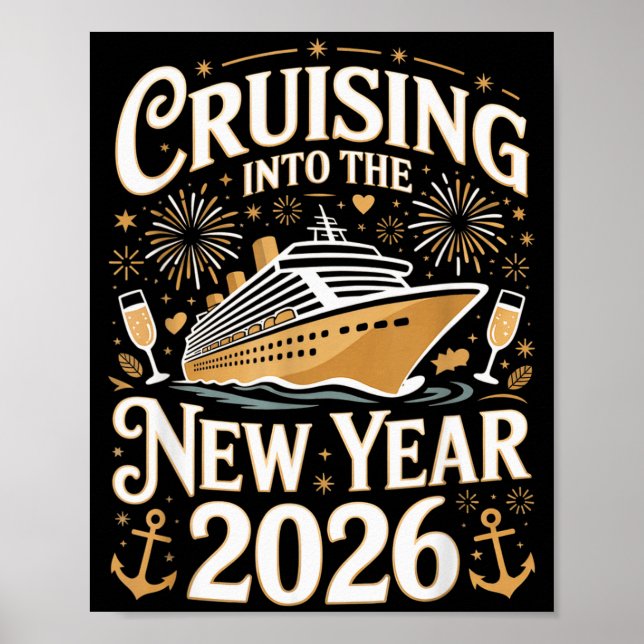 Cruising Into The New Year 2026 Cruise Design  Poster (Vorne)