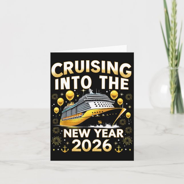 Cruising Into The New Year 2026 Cruise Party Gift  Karte (Vorderseite)