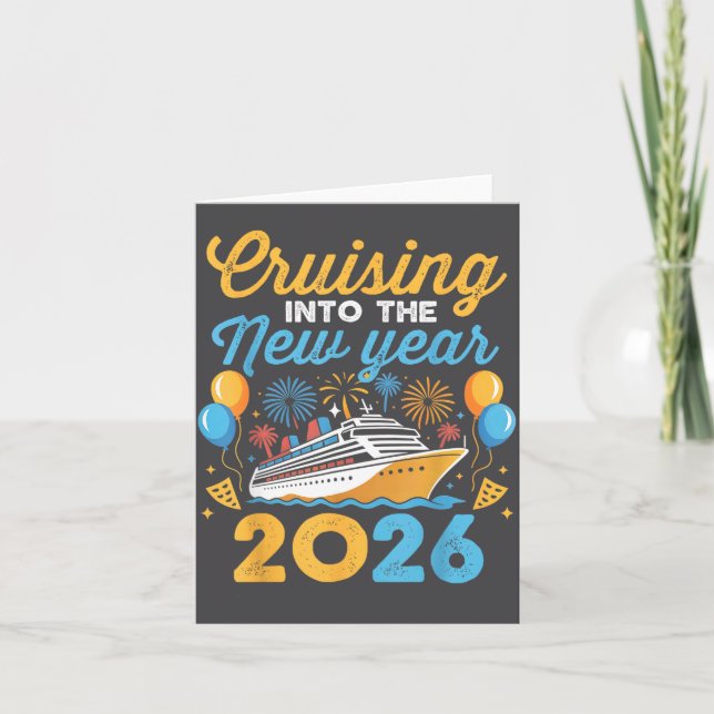 Cruising Into The New Year 2026 Family Cruise Cele Karte (Vorderseite)