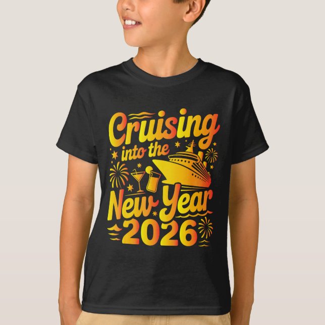 Cruising Into The New Year 2026 Family Cruise Vaca T-Shirt (Vorderseite)
