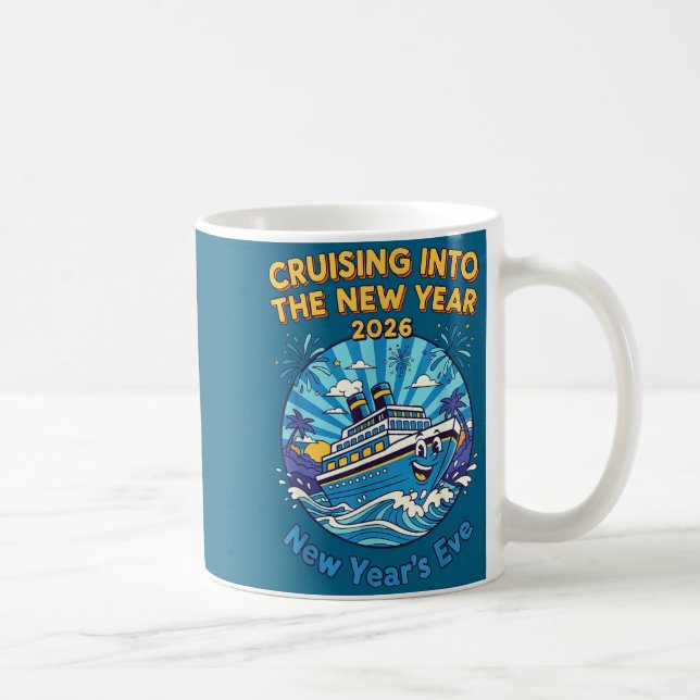 Cruising Into The New Year 2026 Fun New Year's Eve Kaffeetasse (Rechts)