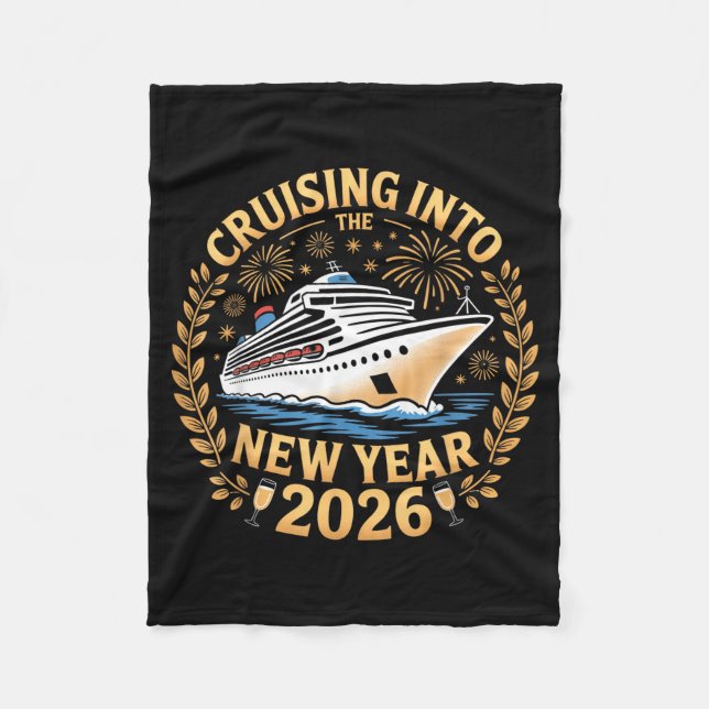 Cruising Into The New Year 2026 Happy New Year 202 Fleecedecke (Vorderseite)