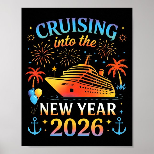Cruising Into The New Year 2026 Happy New Year Fam Poster (Vorne)
