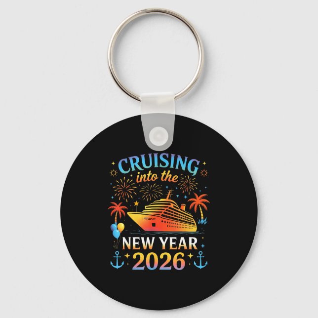 Cruising Into The New Year 2026 Happy New Year Fam Schlüsselanhänger (Vorderseite)