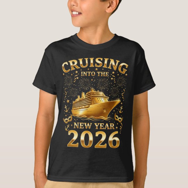 Cruising Into The New Year 2026 Happy New Year Fam T-Shirt (Vorderseite)