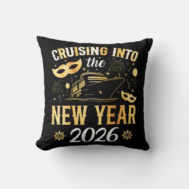 Cruising into the New Year 2026 Kissen (Vorderseite)