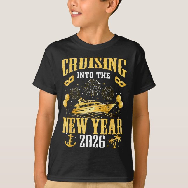 Cruising Into The New Year 2026 New Year Eve Famil T-Shirt (Vorderseite)