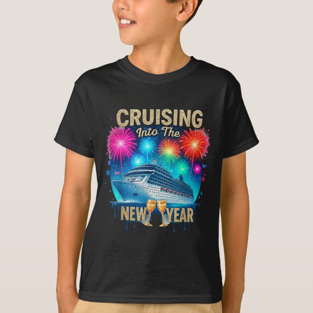 Cruising Into The New Year 2026 Sunset Cruise Vaca T-Shirt (Vorderseite)