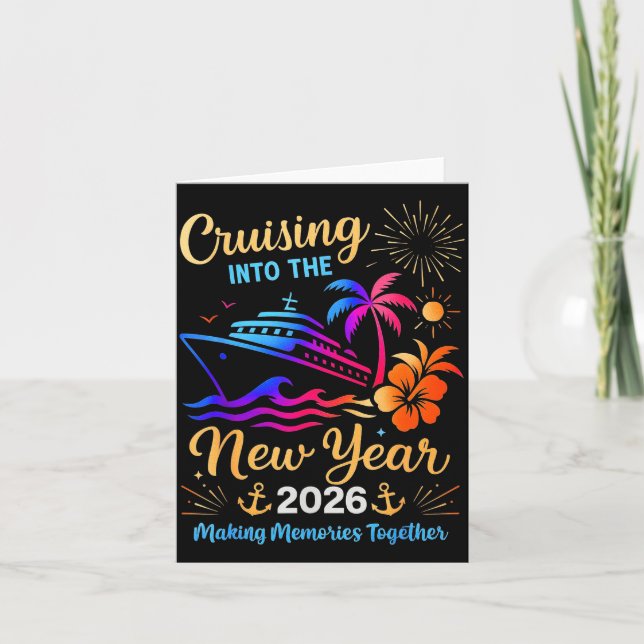Cruising Into The New Year 2026 Trip Family Matchi Karte (Vorderseite)