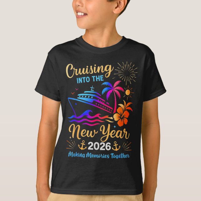 Cruising Into The New Year 2026 Trip Family Matchi T-Shirt (Vorderseite)