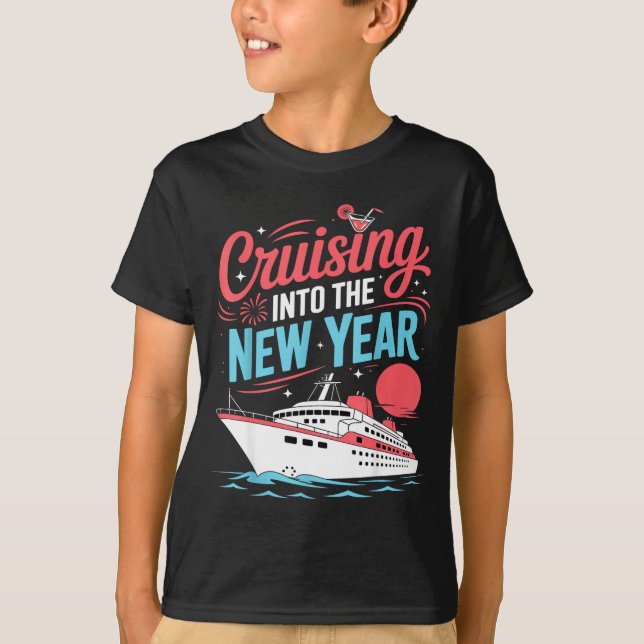Cruising Into The New Year Trocal Holiday Travel V T-Shirt (Vorderseite)