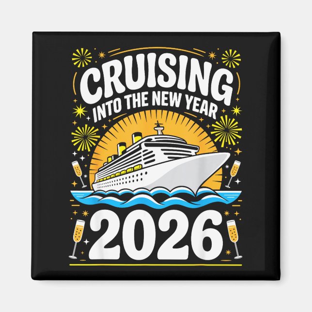 Cruising Into The New Years Eve 2026 Family Matchi Magnet (Vorne)