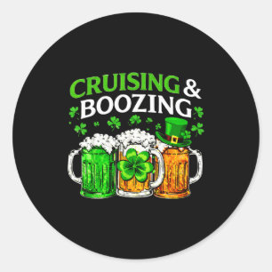 Cruising Saufen irisch Trinken St. Patricks Tag Runder Aufkleber