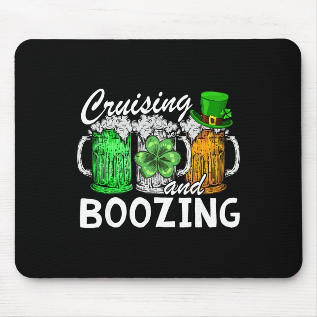 Cruising Saufen Irisches Trinken St Patricks Day B Mousepad (Vorne)