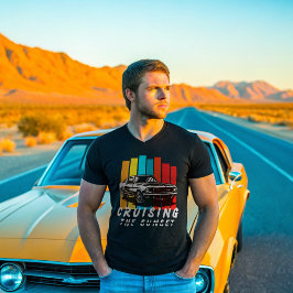 Cruisin's Sunset Vintage Car: Retro Driving Graphi T-Shirt