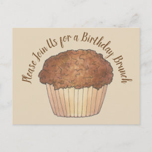 Crumb Muffin Breakfast Brunch Party Einladung Postkarte
