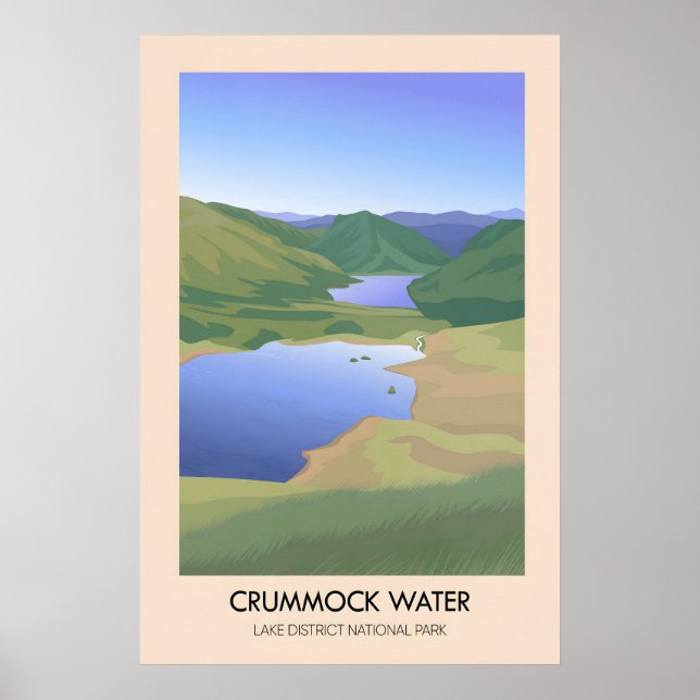 Crummock Water Lake District Reiseplakat Poster (Vorne)
