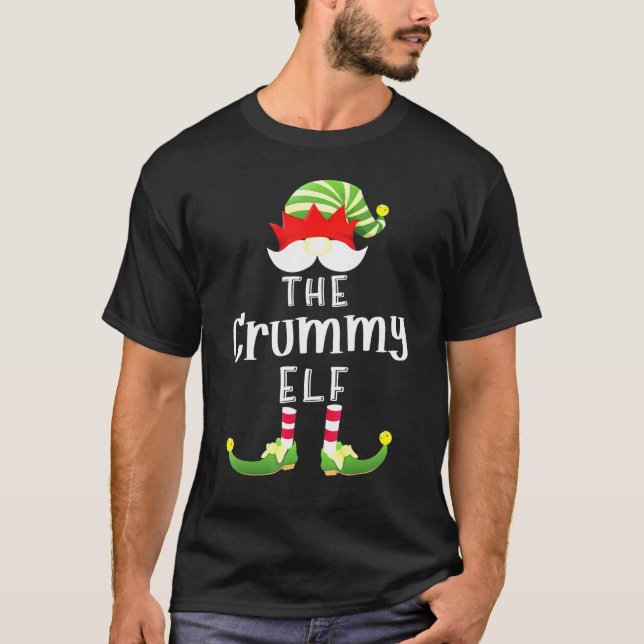 Crummy Elf Group Christmas Pajama Party T-Shirt (Vorderseite)