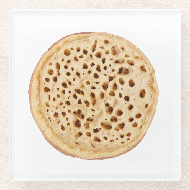 Crumpet auf weiß glasuntersetzer (Vorderseite)