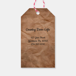 Crumpled Brown Paper Look Gift Tags Geschenkanhänger