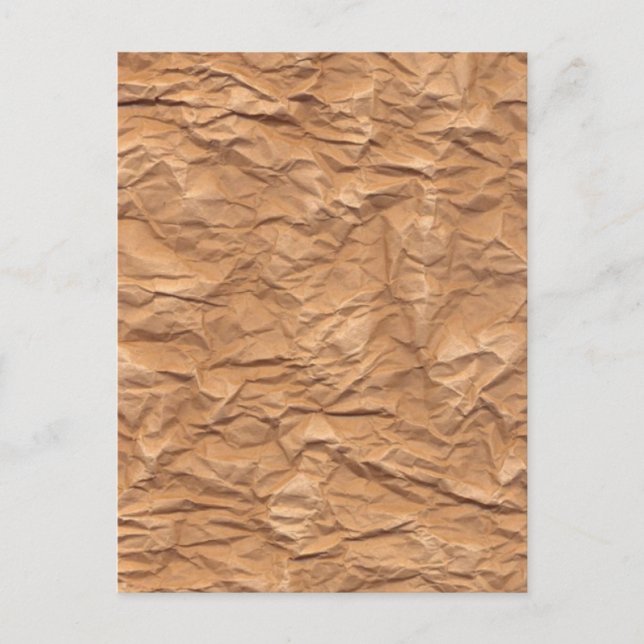 Crumpled Brown Paper Postkarte (Vorderseite)