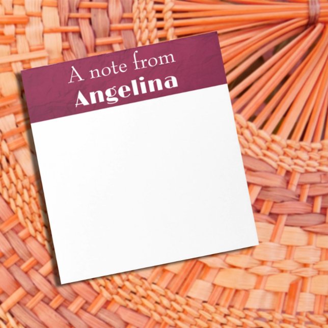 Crumpled dark-burgundy paper name notizblock (Crumpled dark-burgundy paper name notepad.)