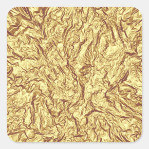 Crumpled Gold Quadratischer Aufkleber