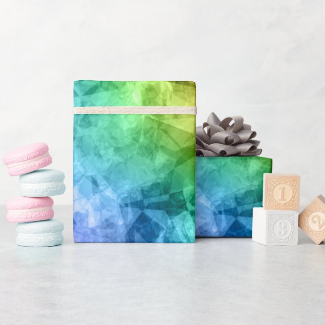 Crumpled Peacock Blue Texture Geschenkpapier (Babyparty)