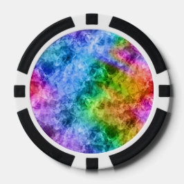 Crumpled Peacock Blue Texture Pokerchips