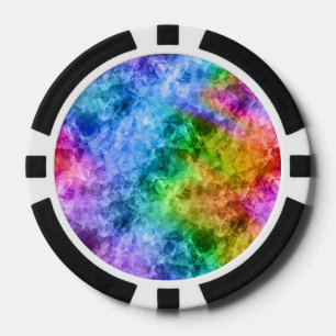 Crumpled Peacock Blue Texture Pokerchips