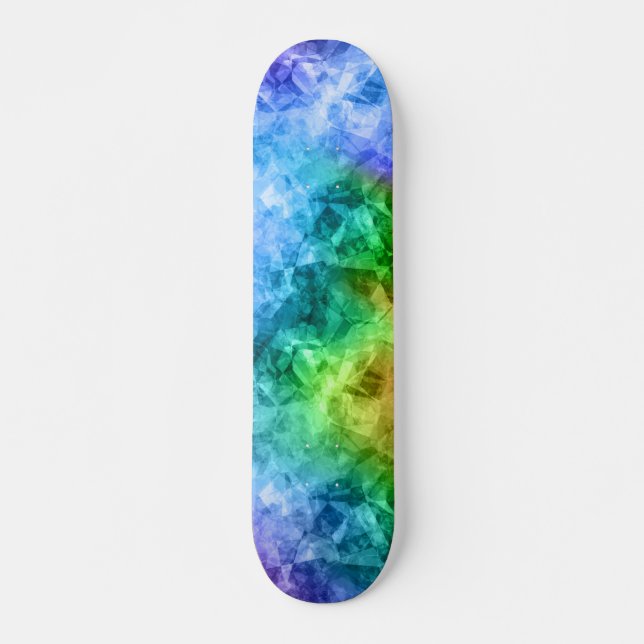 Crumpled Peacock Blue Texture Skateboard (Vorne)