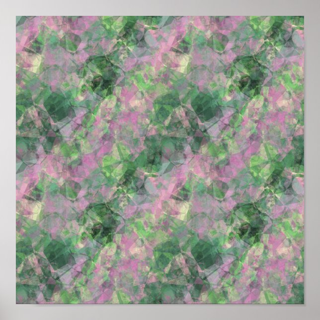 Crumpled Spring Green Texture Poster (Vorne)
