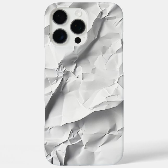 Crumpled White Paper Texture Modern Phone Case (Rückseite)