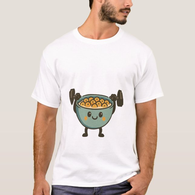 Crunch Time- Funny Cereal Gym Workout  T-Shirt (Vorderseite)