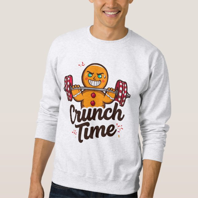 Crunch Time – Gingerbread Lifting Barbell Christma Sweatshirt (Vorderseite)