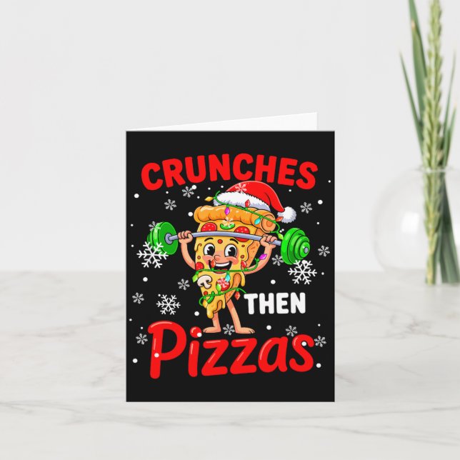 Crunches Then Zzas Xmas Santa Zza Weightlifting Gy Karte (Vorderseite)