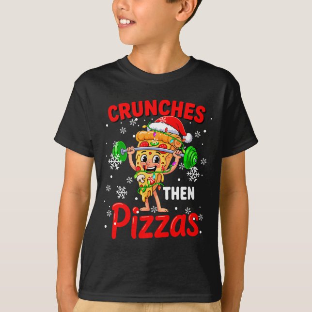 Crunches Then Zzas Xmas Santa Zza Weightlifting Gy T-Shirt (Vorderseite)