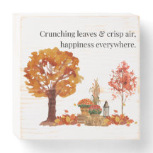 Crunching Blätter & Crisp Air Holzkastenzeichen