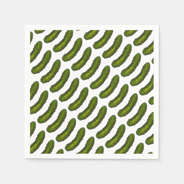 Crunchy Green Dill Pickle Sour Pickles Jüdisches D Serviette (Vorderseite)