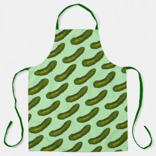 Crunchy Green Kosher Deli Sour Dill Pickle Print Schürze
