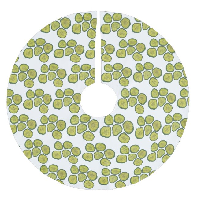 Crunchy Green Kosher Dill Pickle Chips Feinschmeck Polyester Weihnachtsbaumdecke (Vorderseite)